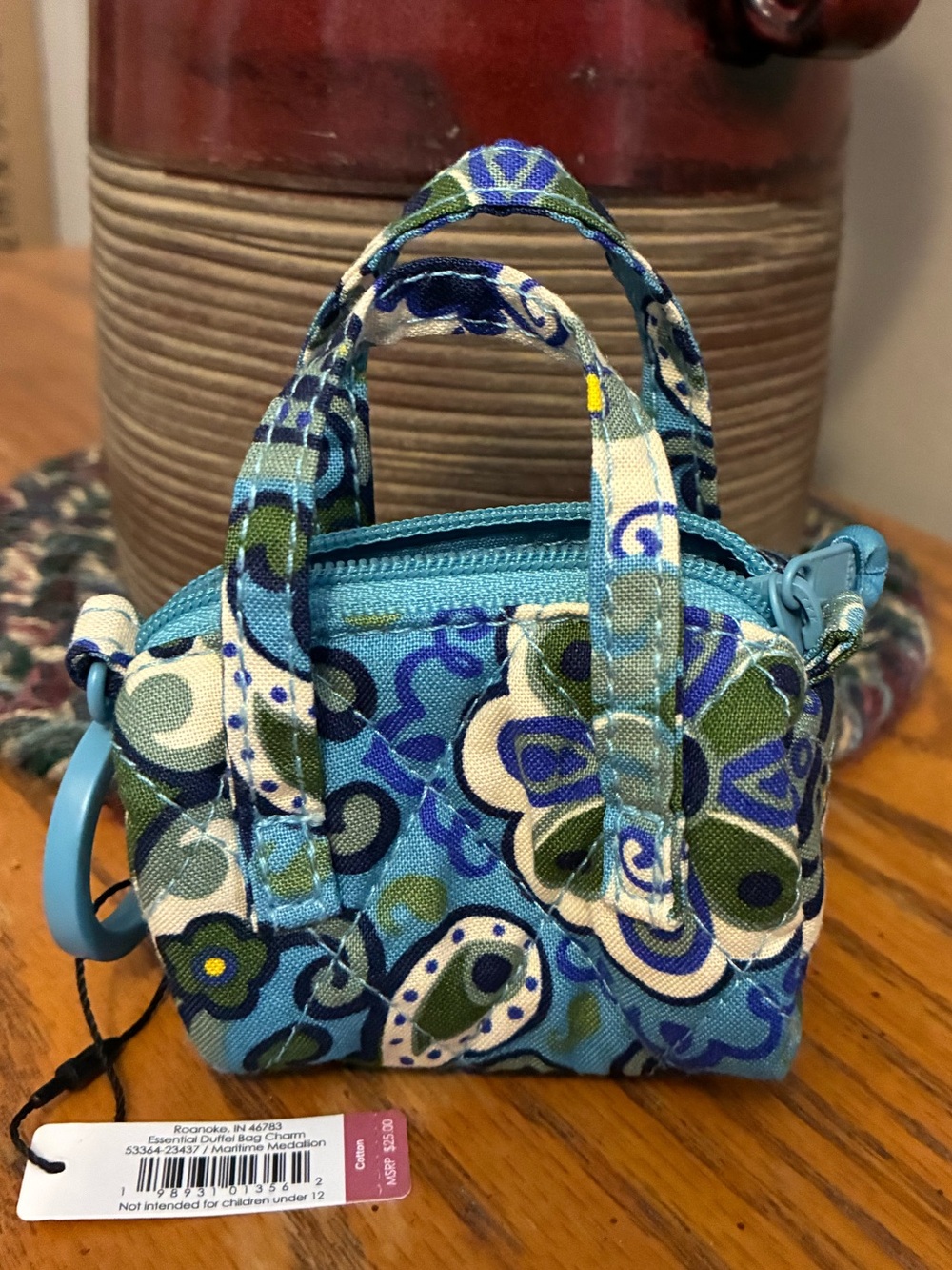 Vera Bradley essential duffel bag charm keychain maritime medallion